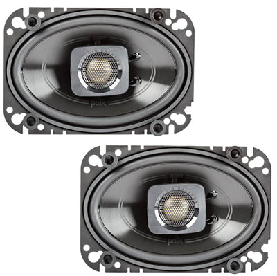Polk Audio 4x6" 150W 2-Way Car/Marine Coaxial Speakers Stereo Black (4 Pack)