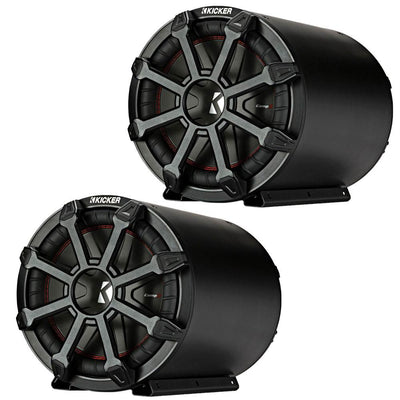Kicker 10 Inch 800 Watt Max 2 Ohm Enclosed Tube Reflex CompR Subwoofer (2 Pack)