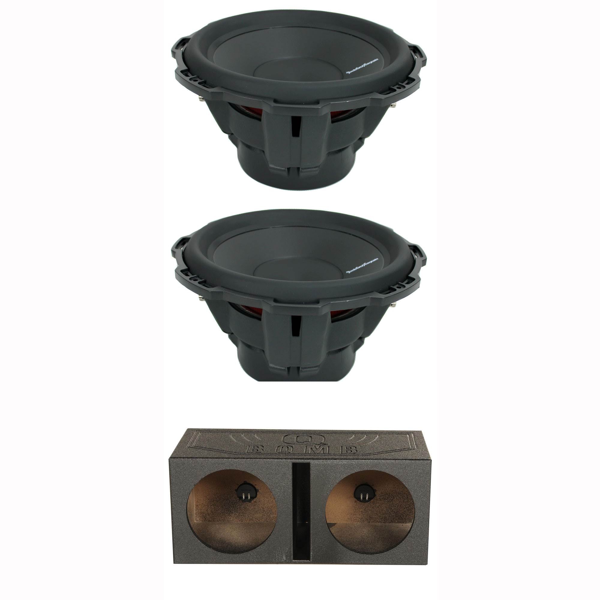 Q Power 12V Dual Subwoofer w/ Bedliner Spray & FOSGATE 800W Subwoofer (2 Pack)