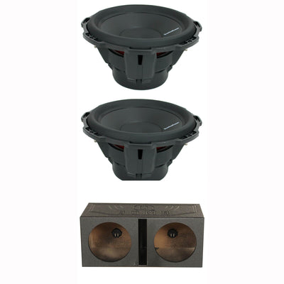 Q Power 12V Dual Subwoofer w/ Bedliner Spray & FOSGATE 800W Subwoofer (2 Pack)
