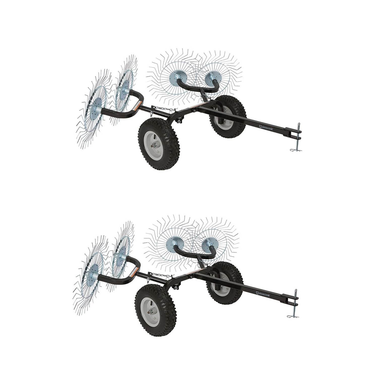 Yard Tuff 48" 4 Tine Reel Steel Outdoor Land Lawn Garden Acreage Rake (2 Pack)