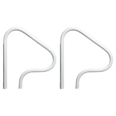 Saftron Return to Deck 3 Rust Proof Swimming Pool Handrail, White (2 Pack)