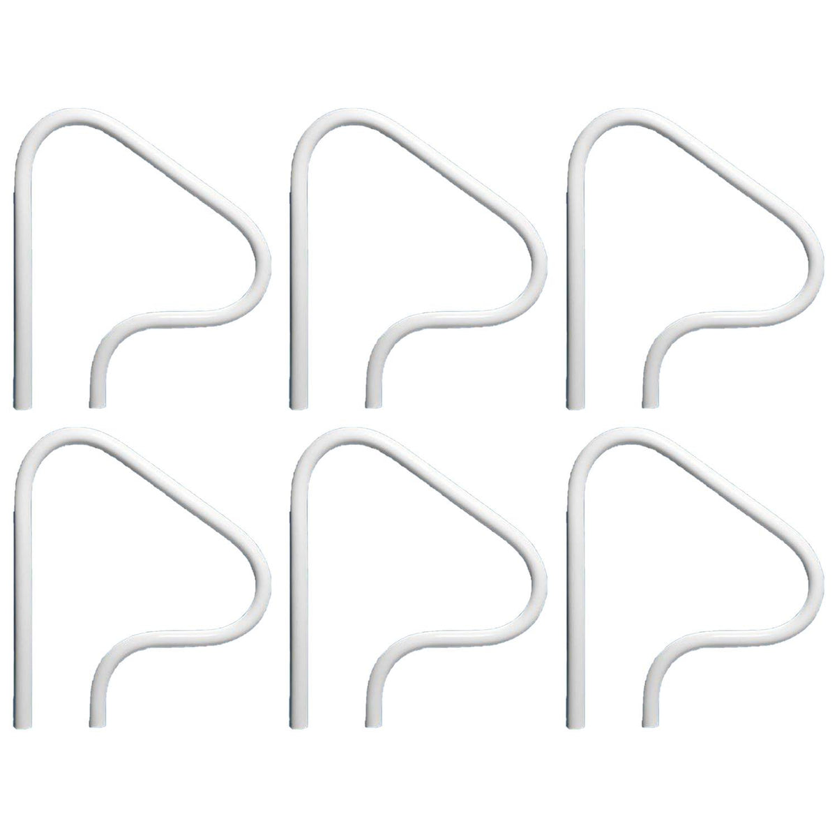 Saftron Return to Deck 3 Bend Aluminum Swimming Pool Handrails, White (6 Pack)
