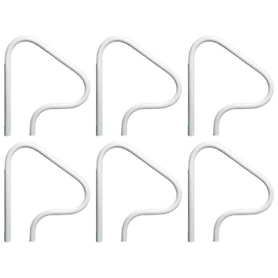 Saftron Return to Deck 3 Bend Aluminum Swimming Pool Handrails, White (6 Pack)