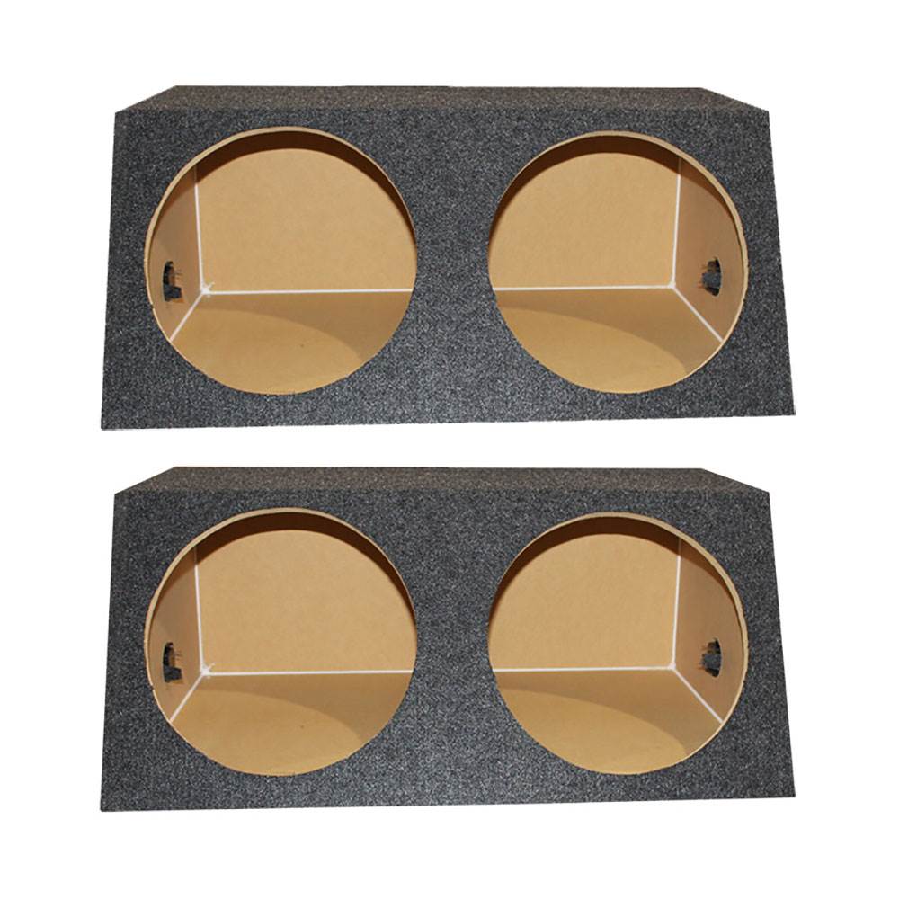 Q-Power Dual 15" Carpet Subwoofer Sub Box Sealed Speaker Enclosure (2 Pack)