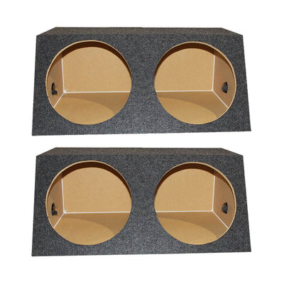 Q-Power Dual 15" Carpet Subwoofer Sub Box Sealed Speaker Enclosure (2 Pack)
