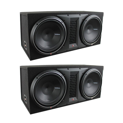 Rockford Fosgate 12" 1600 Watt Dual Loaded Subwoofer Sub Enclosure (2 Pack)