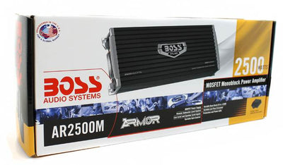 Boss Audio Armor 2500W MONO AB Car Amplifier Power Amp Mosfet + Remote (2 Pack)
