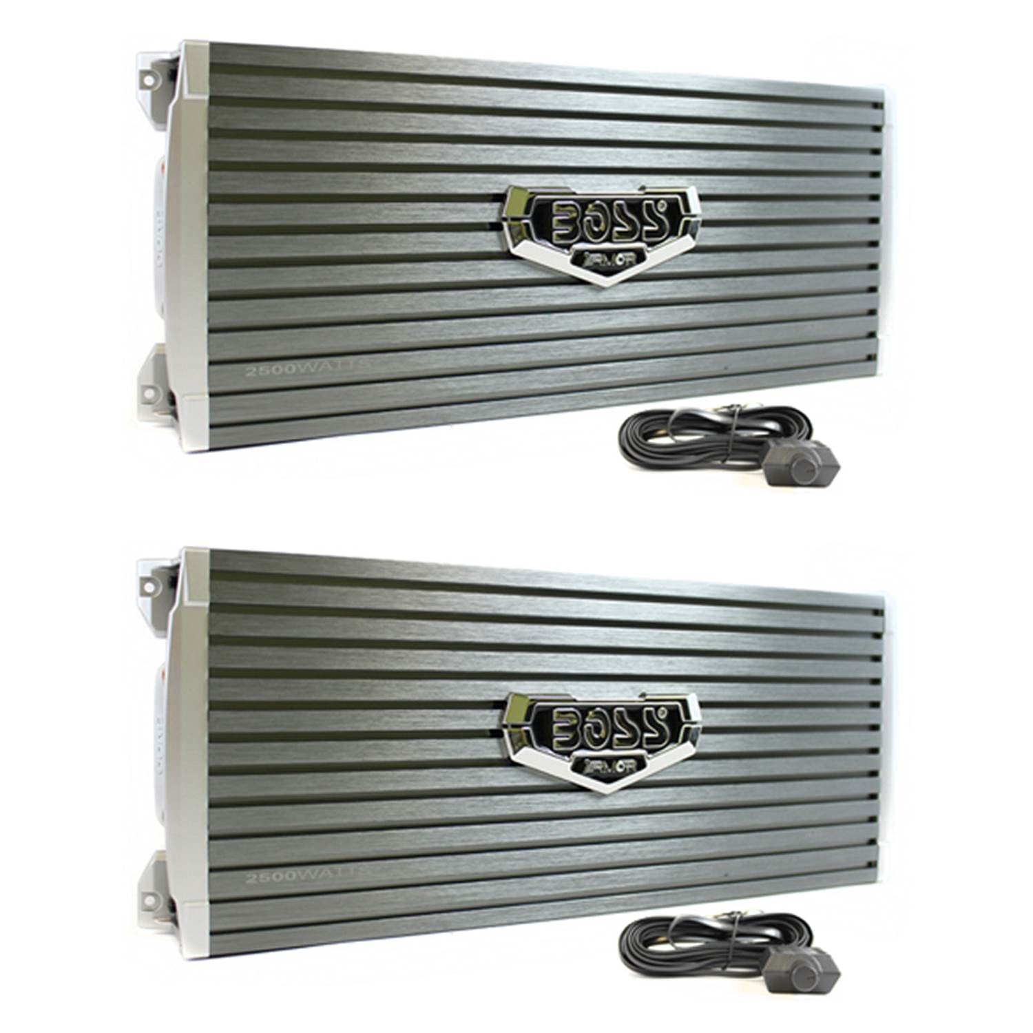 Boss Audio Armor 2500W MONO AB Car Amplifier Power Amp Mosfet + Remote (2 Pack)