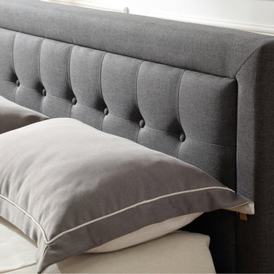 Classic Brands Mornington Upholstery Low Profile Platform Bed Frame, Queen, Grey