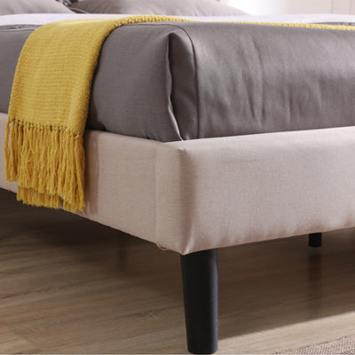 Classic Brands Mornington Compact Low Profile Platform Bed Frame, Queen, Linen