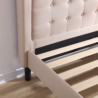 Classic Brands Mornington Upholstery Platform Headboard & Bed Frame, King, Linen