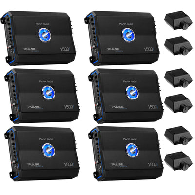 Planet Audio Pulse 1500W Monoblock Class AB MOSFET Amplifier w/ Remote (6 Pack)