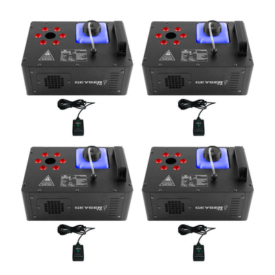 Chauvet DJ Geyser T6 Smoke Pyrotechnic Fog Machine & LED Light Effect (4 Pack)