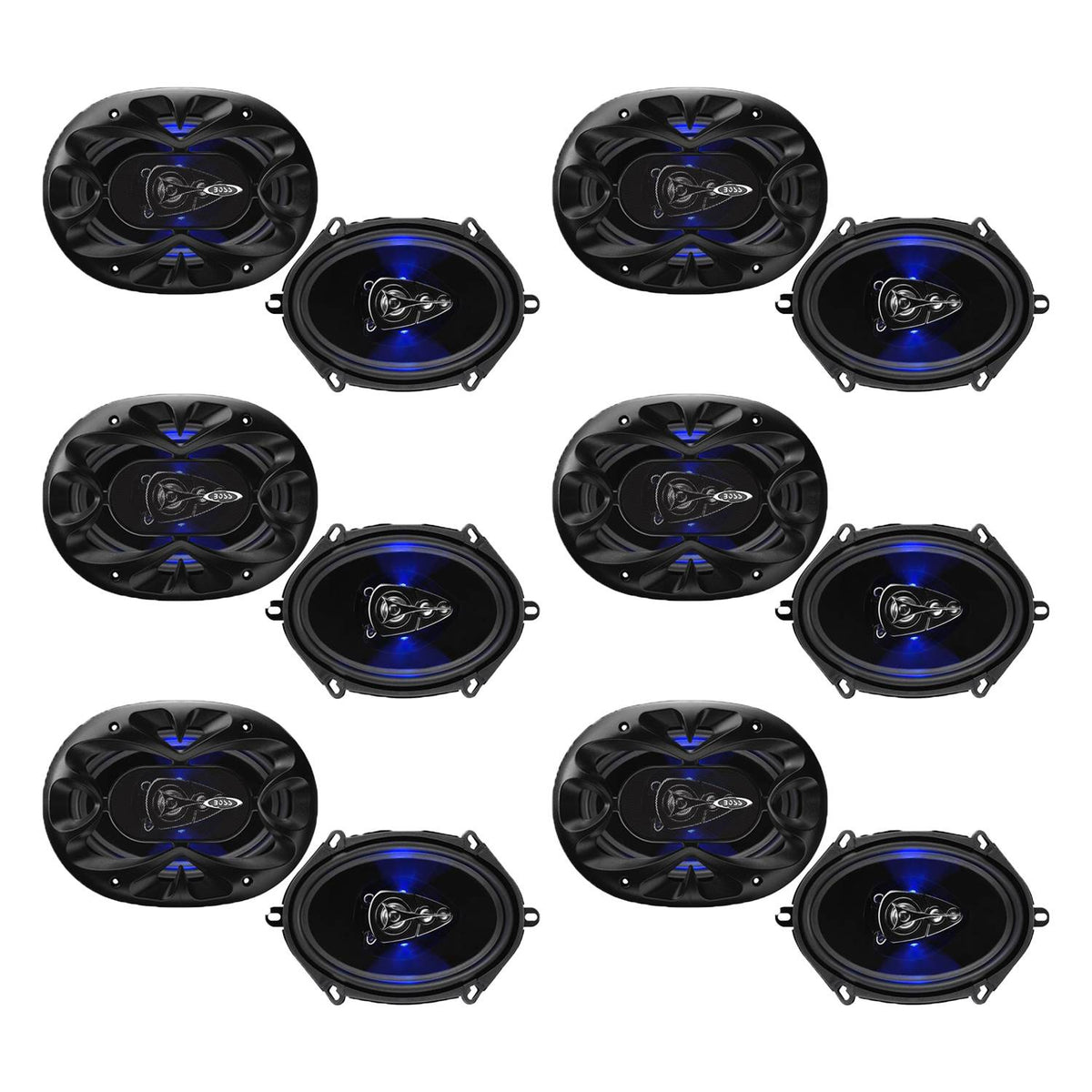 Boss Rage 5" x 7" 4 Way 300W Full Range Mobile Audio/Video Speakers (12 Pack)