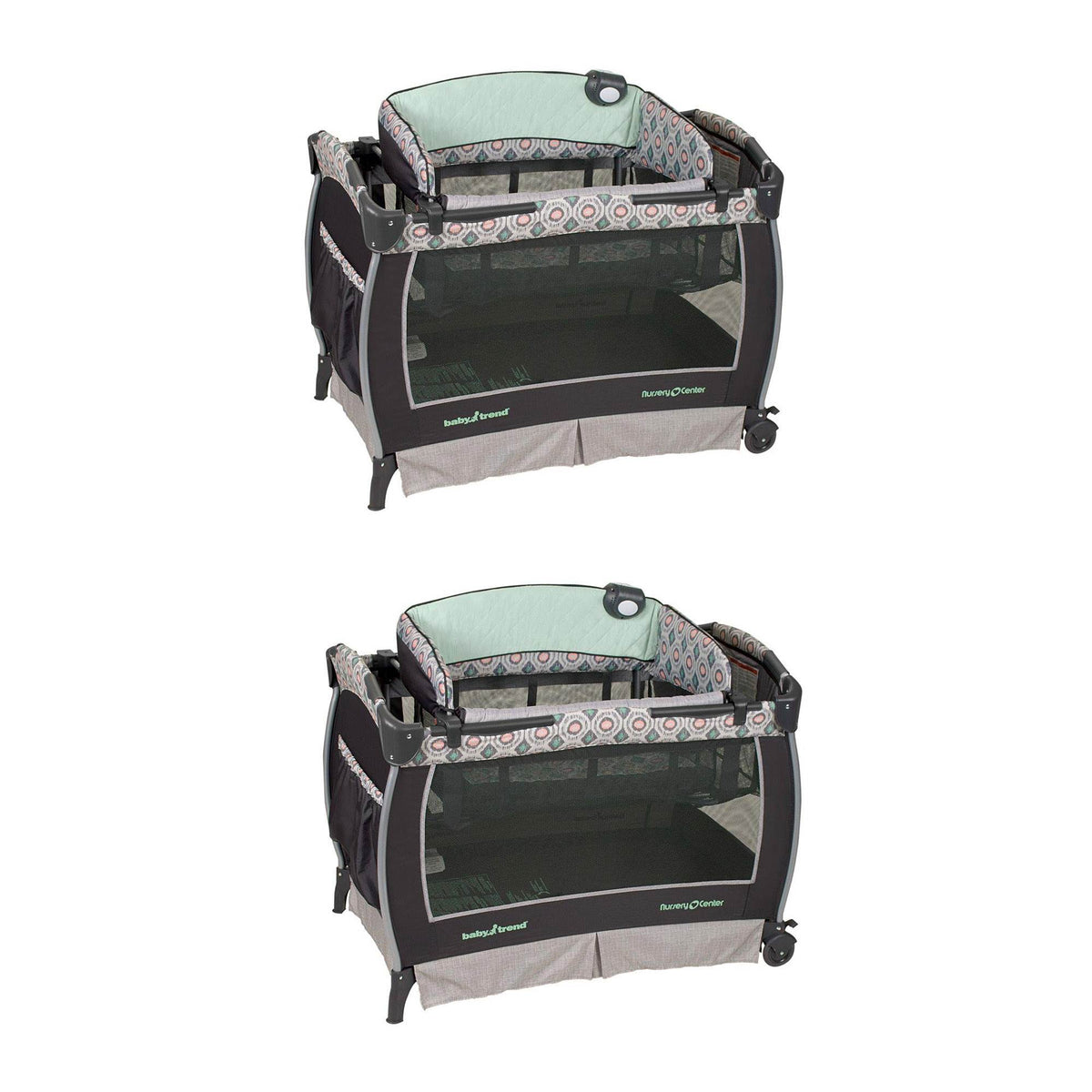 Baby Trend Deluxe Crib Haven Portable Deluxe Nursery Playard, Artisan (2 Pack)