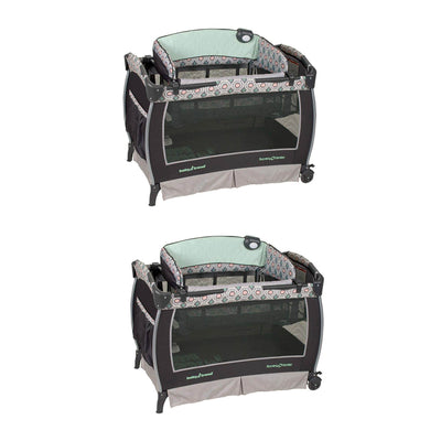Baby Trend Deluxe Crib Haven Portable Deluxe Nursery Playard, Artisan (2 Pack)