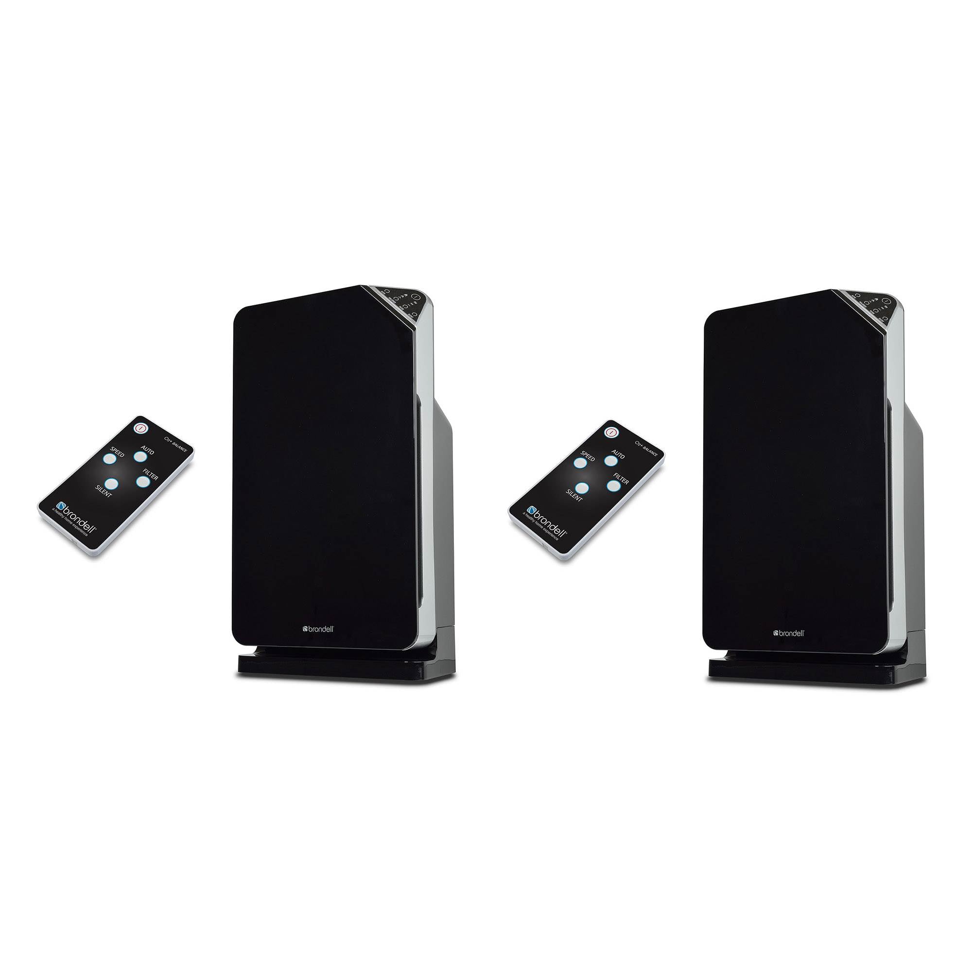 Brondell O2+ Balance True 3 Stage Carbon Filtration Air Purifier, Black (2 Pk)