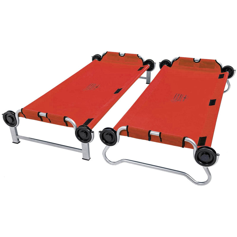 Disc-O-Bed Youth Kid-O-Bunk Benchable Camping Cot with Organizers, Red (2 Pack)