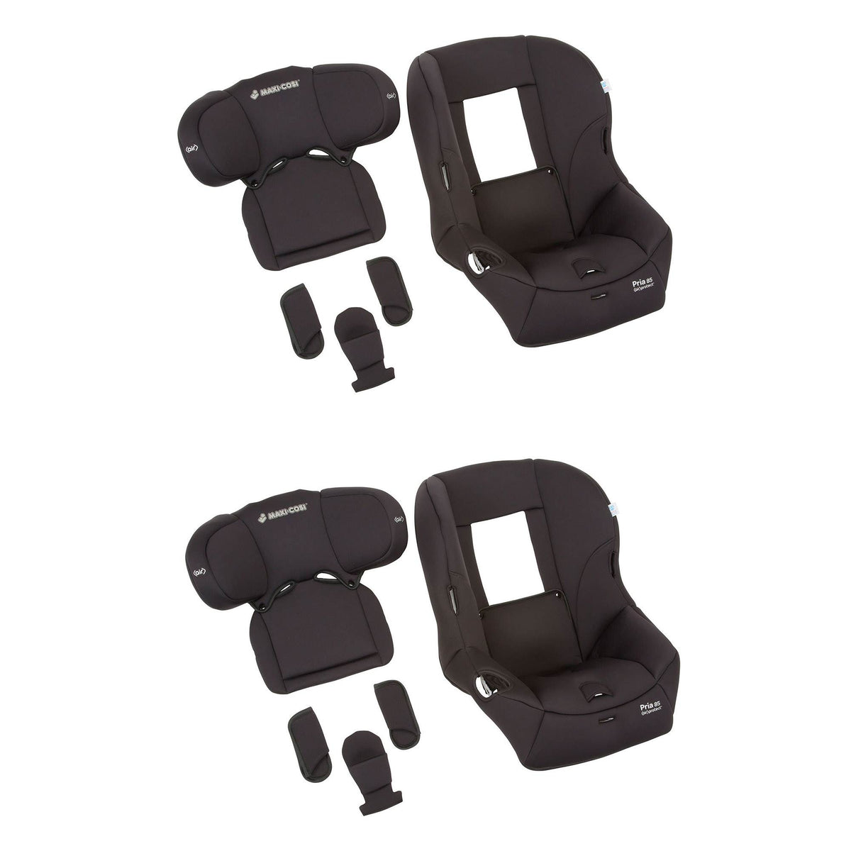 Maxi-Cosi Pria 85 Convertible Baby Infant Car Seat Fashion Kit, Black (2 Pack)