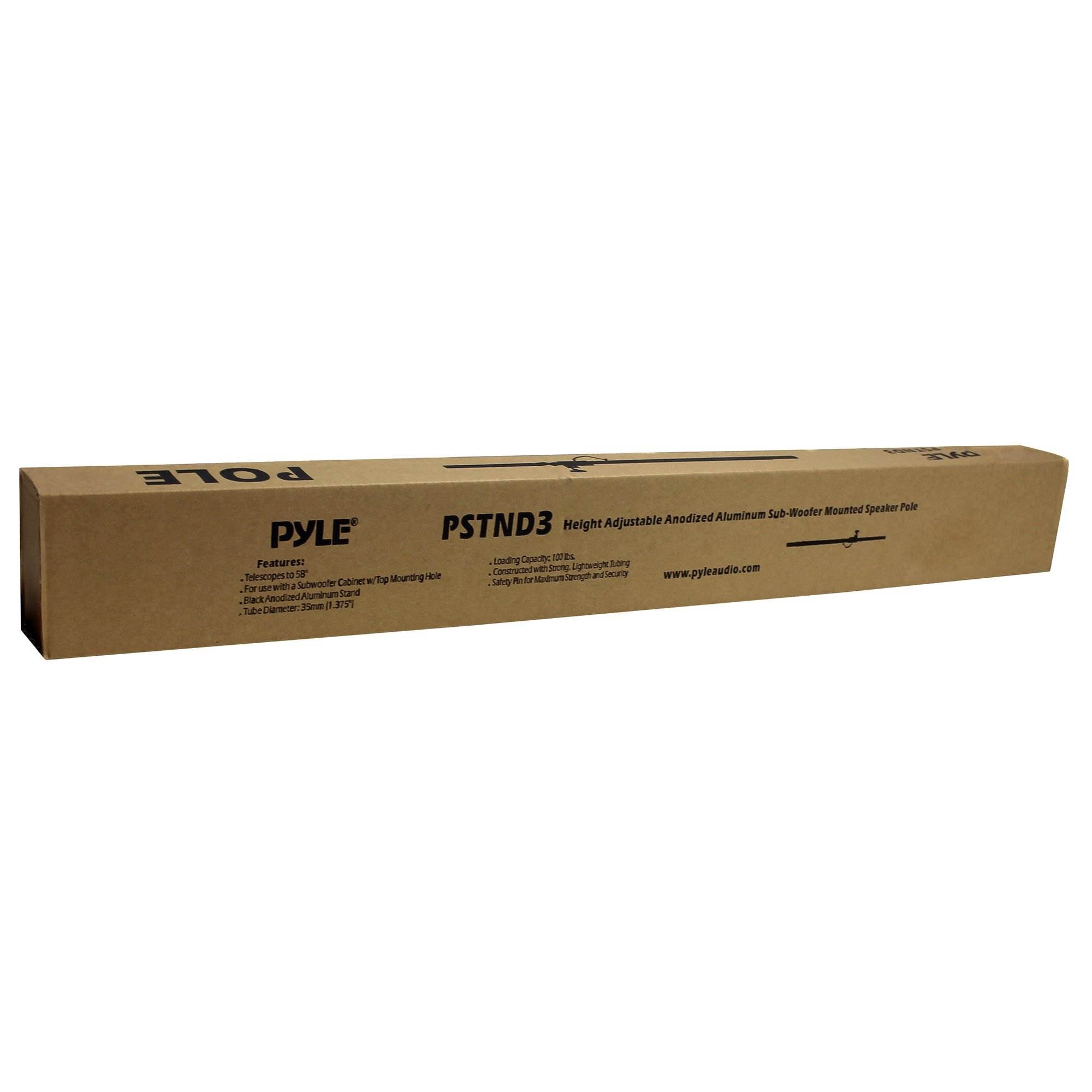 Pyle 58-Inch Adjustable Anodized Aluminum Speaker Mounted Speaker Pole (8 Pack)