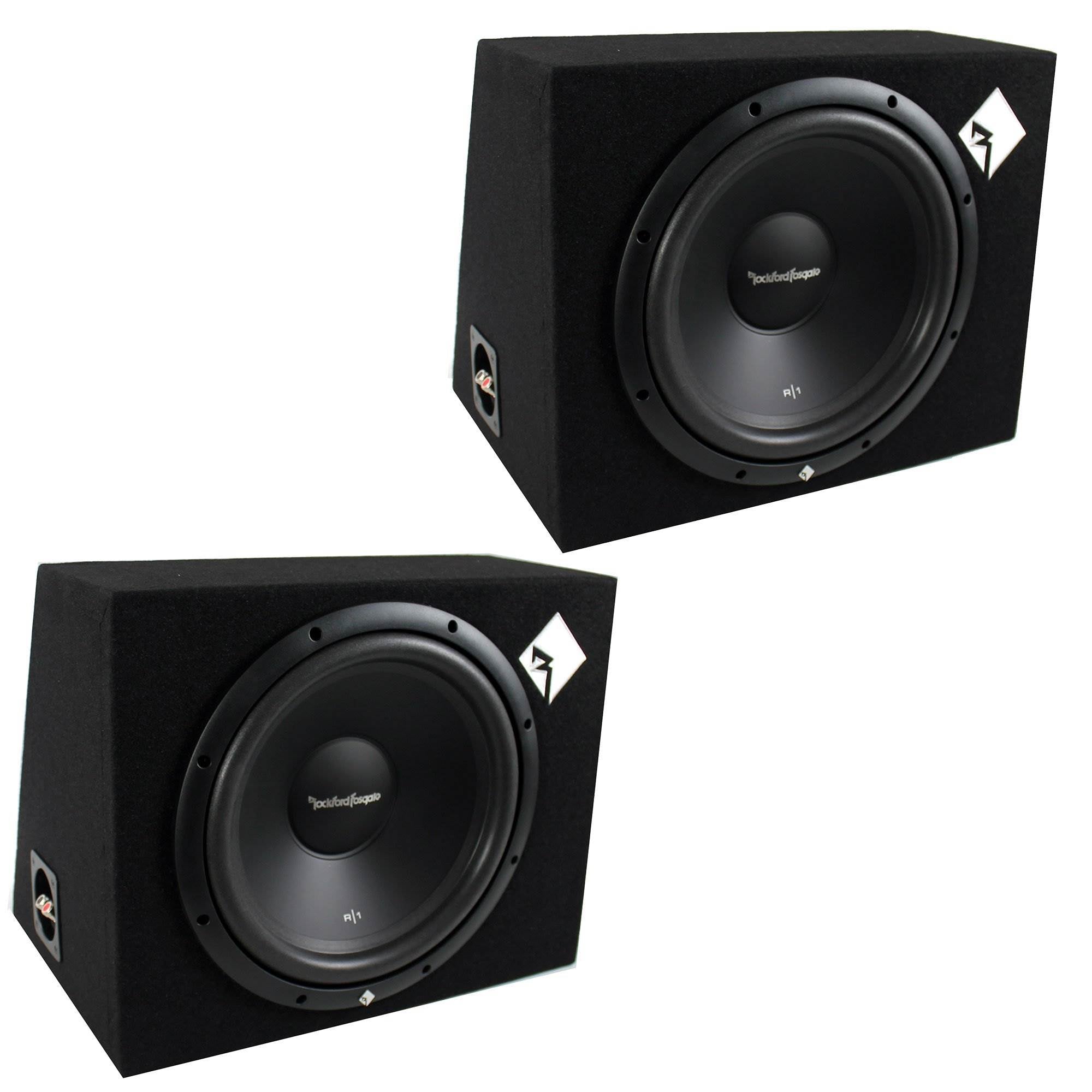 Rockford Fosgate 12" 400 Watt Loaded Car Subwoofer Sub Enclosure (2 Pack)