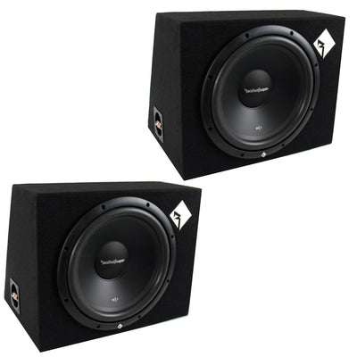 Rockford Fosgate 12" 400 Watt Loaded Car Subwoofer Sub Enclosure (2 Pack)
