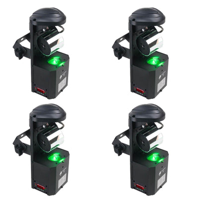American DJ Inno Pocket Roll 12W LED DMX Barrel Mirrored Scannner Light (4 Pack)