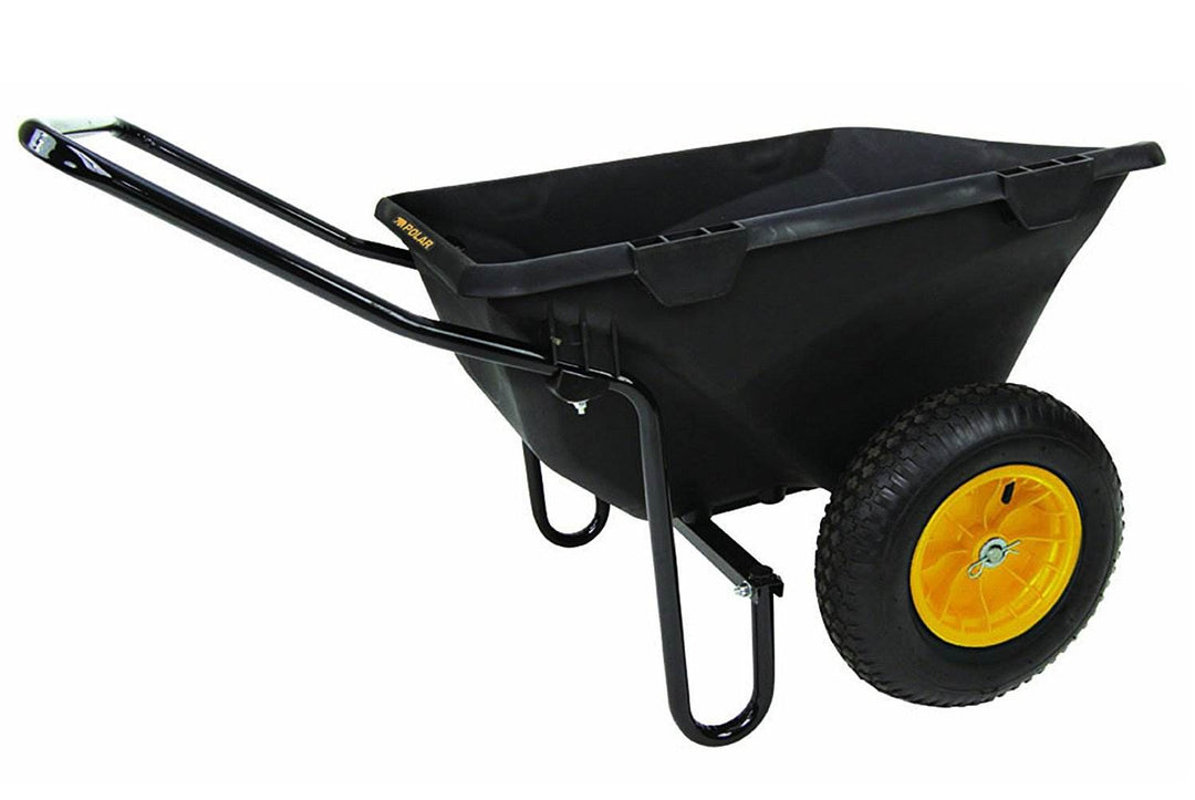 Polar Trailer 7 Cubic Foot Heavy Duty Utility Yard Wheelbarrow Cub Cart (2 Pack)