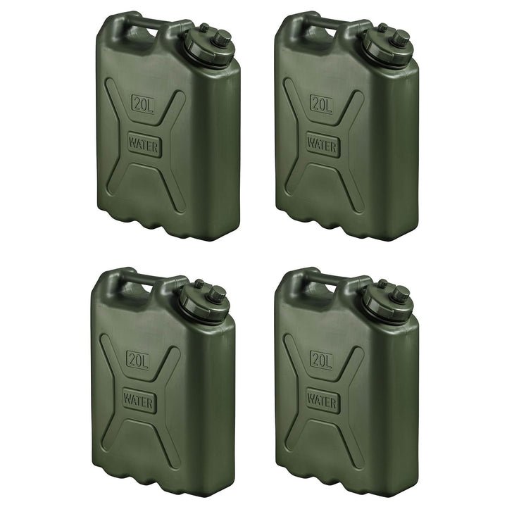 Scepter BPA Durable 5 Gallon 20 Liter Portable Water Storage Container (4 Pack)