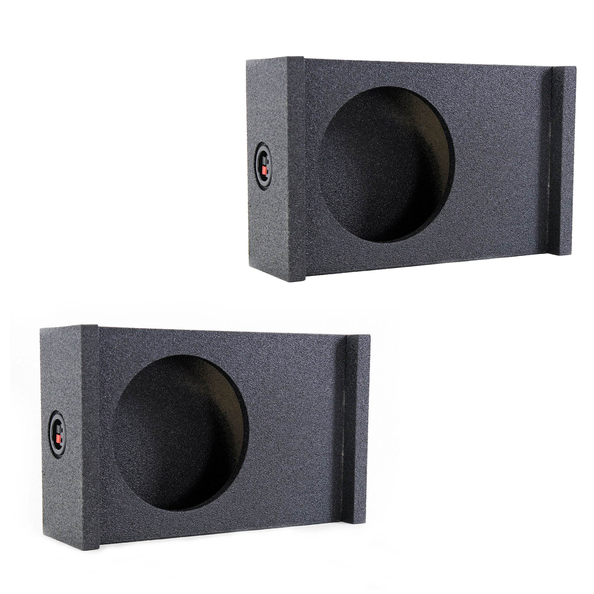 Q-Power Single 10-Inch Universal Downfire/Behind Seat Subwoofer Sub Box (2 Pack)