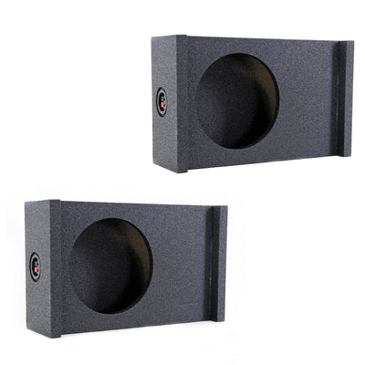 Q-Power Single 10-Inch Universal Downfire/Behind Seat Subwoofer Sub Box (2 Pack)
