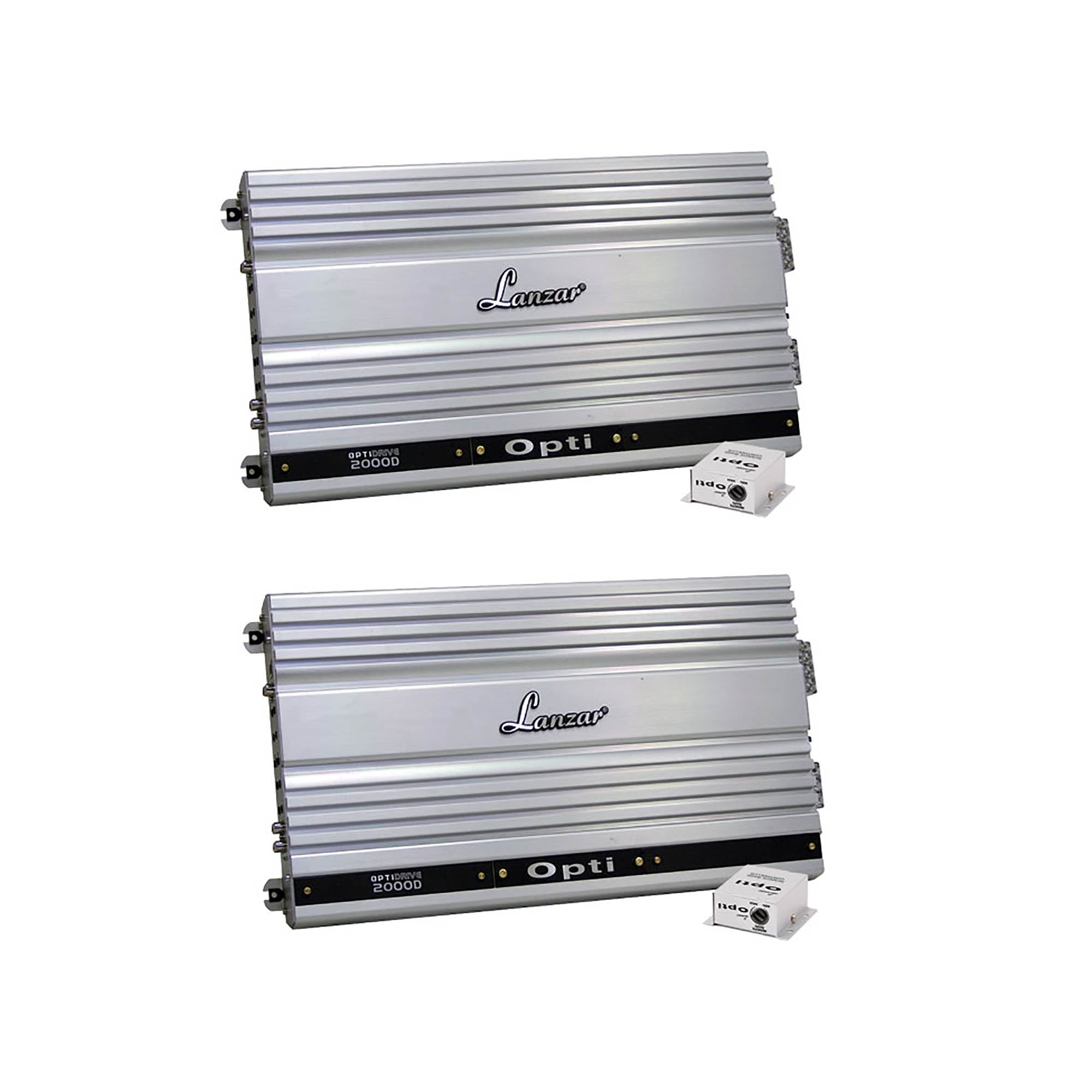 LANZAR 2000 Watt Mono Block D Optidrive Digital Car Audio Amplifier Amp (2 Pack)