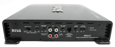 BOSS R3400D Riot 3400W Mono Block Class D Car Audio Power Amplifier (2 Pack)