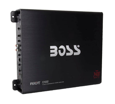 BOSS R3400D Riot 3400W Mono Block Class D Car Audio Power Amplifier (2 Pack)