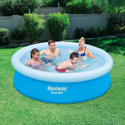Bestway 6' x 20" Round Inflatable Above Ground Kids Swimming Pool, Blue (3 Pack)