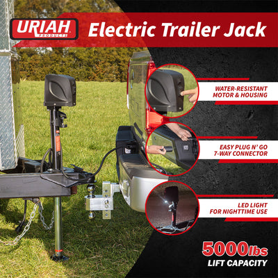 Uriah Products Electric 7 Way Connector Trailer Jack (For Parts) - VMInnovations