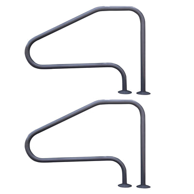 Saftron RTD-448-GG 4 Bend Swimming Pool Mounted Polymer Handrail, Gray (2 Pack) - VMInnovations
