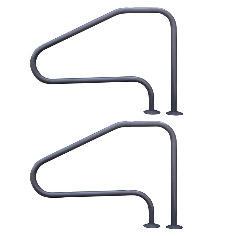 Saftron RTD-448-GG 4 Bend Swimming Pool Mounted Polymer Handrail, Gray (2 Pack)