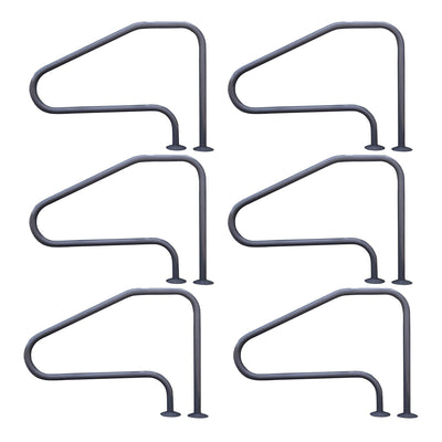 Saftron RTD-448-GG 4 Bend Swimming Pool Mounted Polymer Handrail, Gray (6 Pack)
