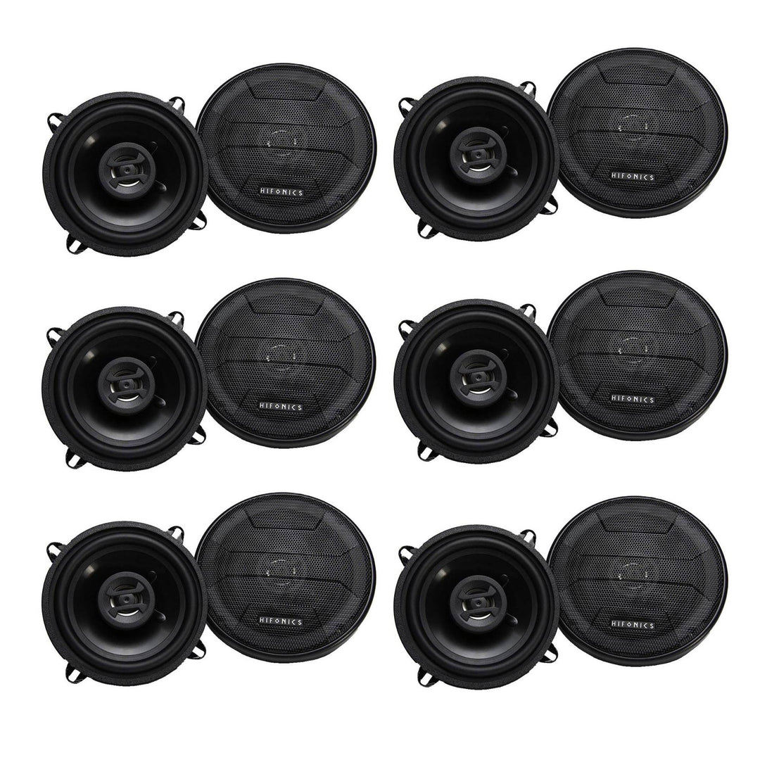 Hifonics Zeus 200 Watt 5.25 Inch 2 Way 4 Ohm Car Audio Coaxial Speakers (6 Pack)