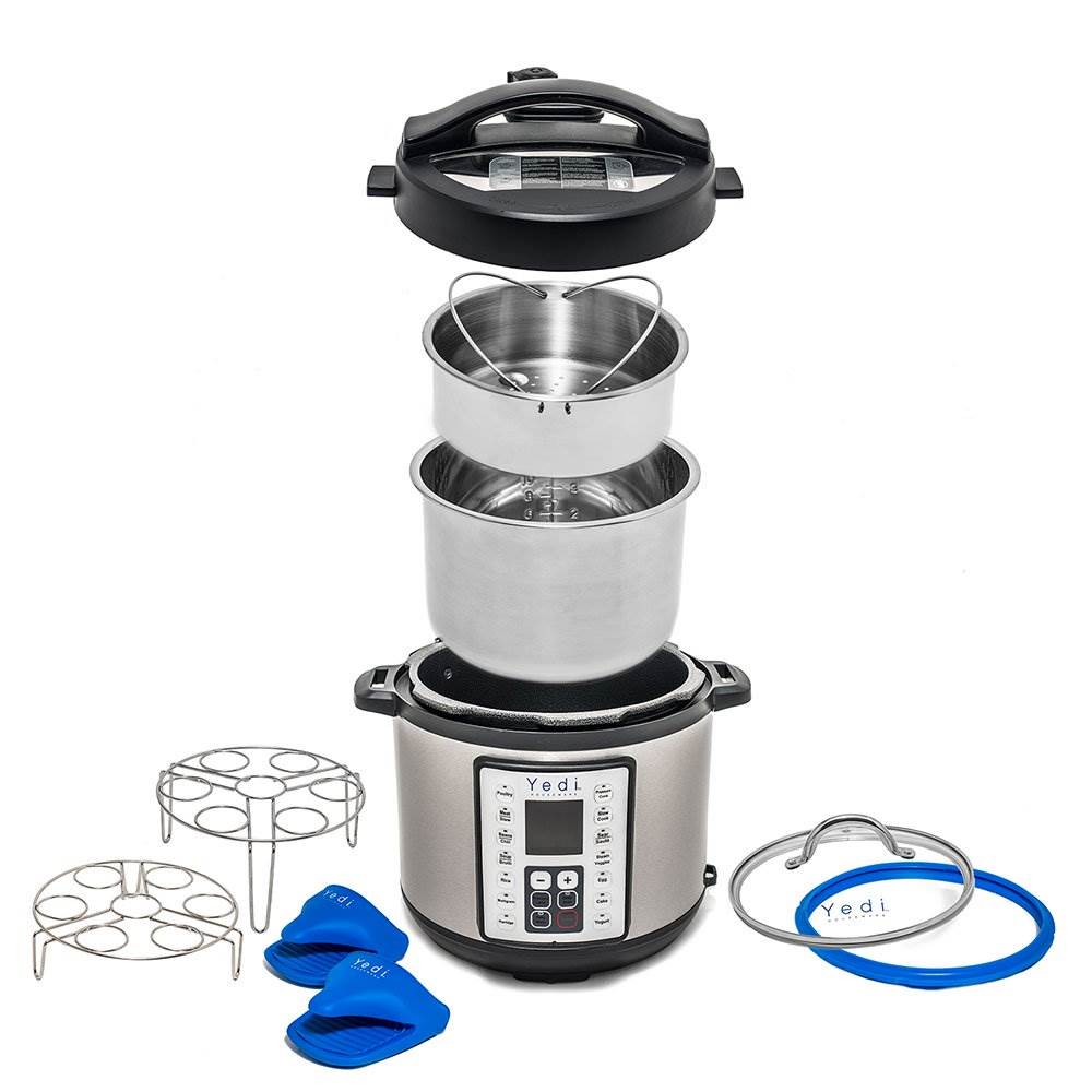 Yedi Houseware 9 in 1 6Qt Stainless Steel Pressure Cooker, Silver (For Parts) - VMInnovations