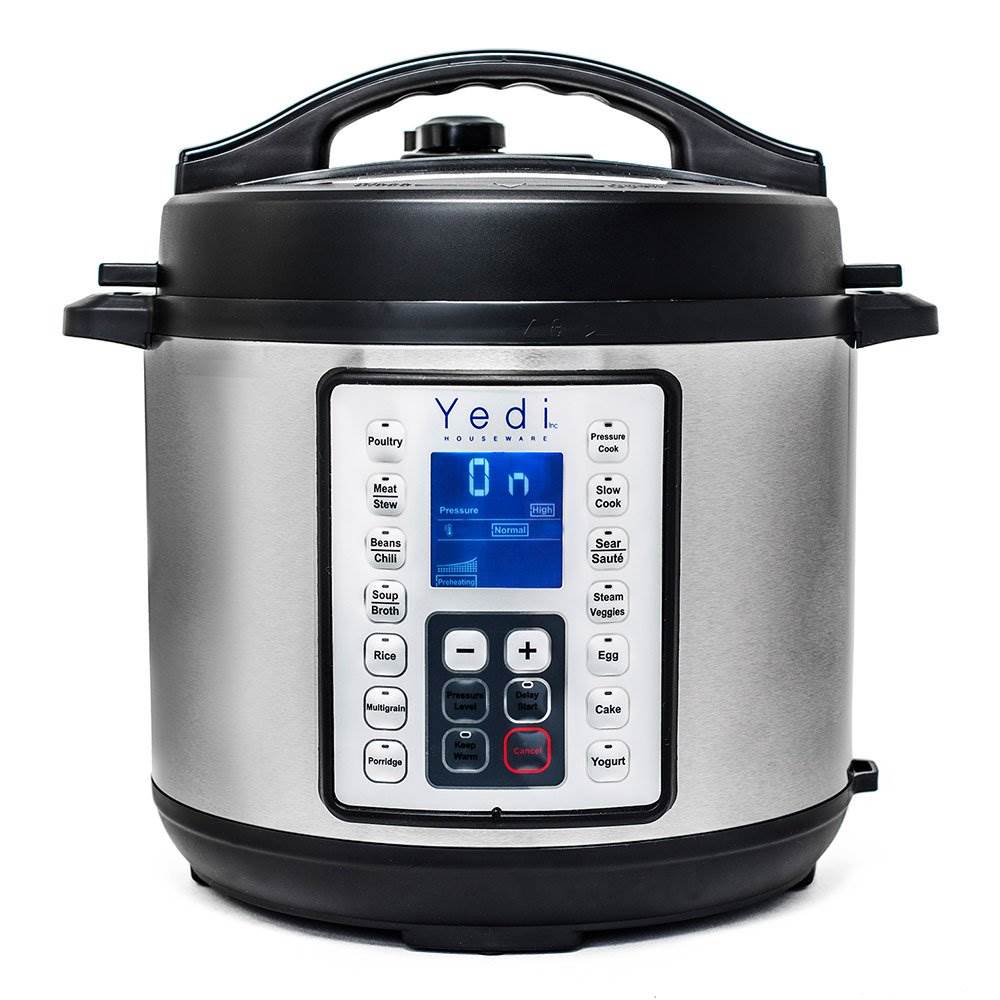 Yedi Houseware 9 in 1 6 Quart Stainless Steel Pressure Cooker, Silver (Open Box)