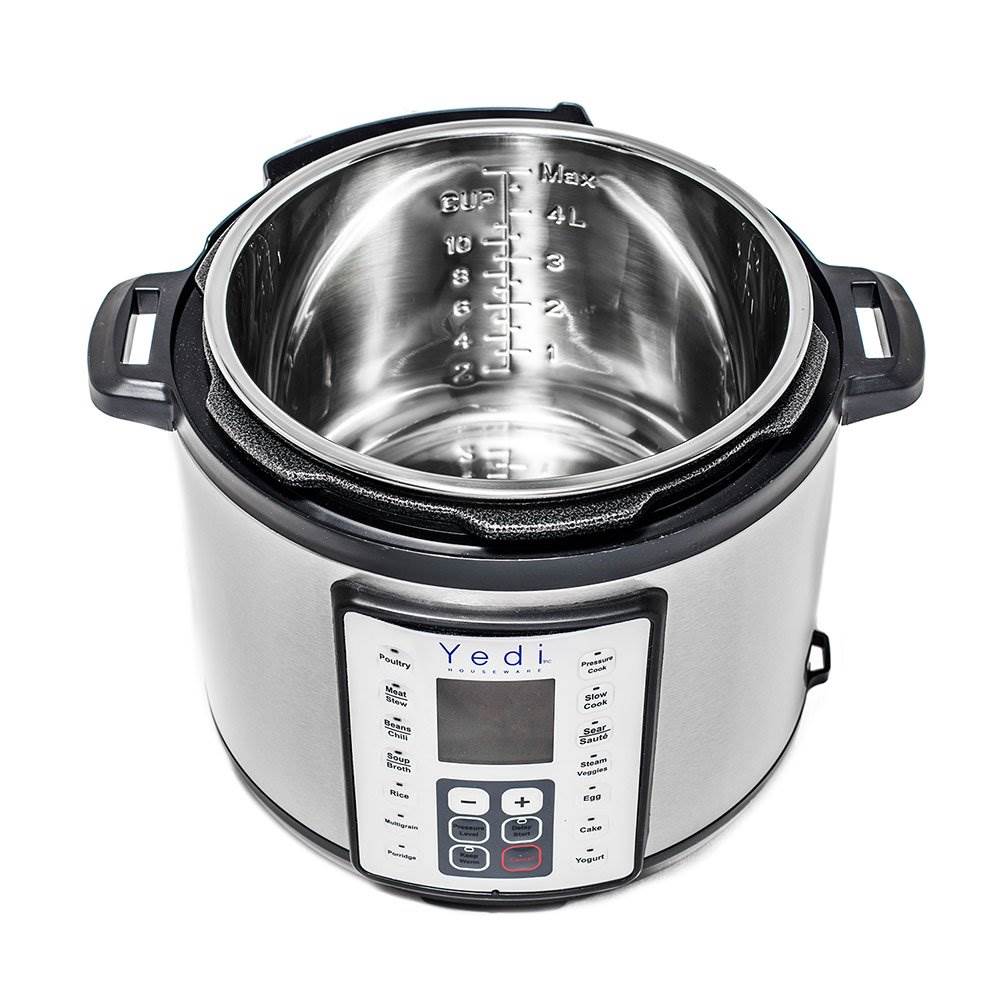 Yedi Houseware 9 in 1 6Qt Stainless Steel Pressure Cooker, Silver (For Parts)