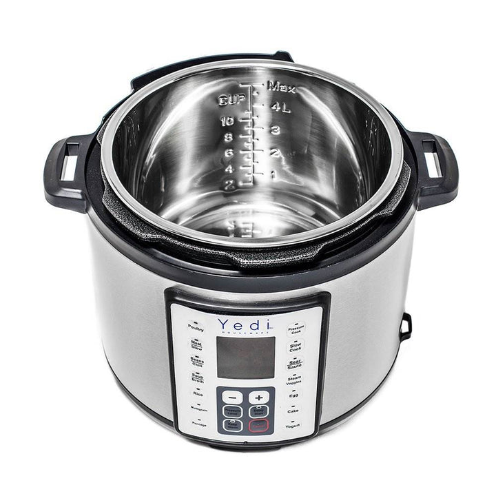 Yedi Houseware 9 in 1 6Qt Stainless Steel Pressure Cooker, Silver (For Parts)