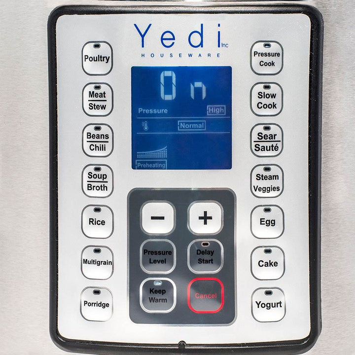 Yedi Houseware 9 in 1 6Qt Stainless Steel Pressure Cooker, Silver (For Parts)