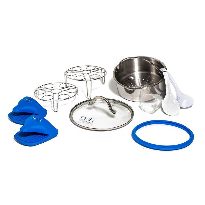 Yedi Houseware 9 in 1 6Qt Stainless Steel Pressure Cooker, Silver (For Parts)