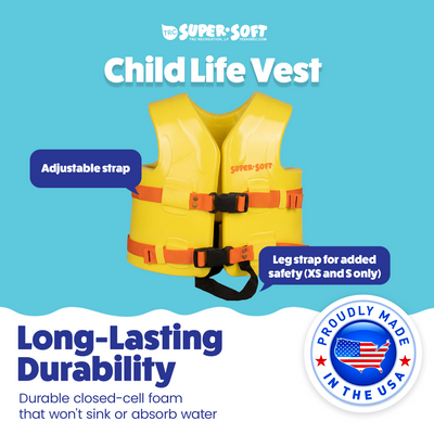 TRC Recreation USCG Childs Foam Swim Vest Life Jacket, XSmall, Yellow (Used)