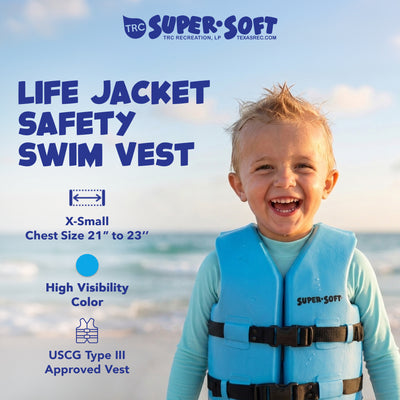 TRC Recreation Super Soft Child Life Jacket Swim Vest, X Small, Marina Blue - VMInnovations