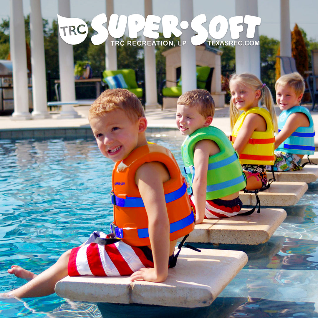 TRC Super Soft Medium Child Life Jacket Swim Safety Vest, Marina Blue (Open Box)